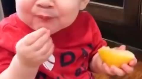CUTE BABY REACTION AFTER EATING LEMON FOR FIRST TIME || FUNNY BABY REACTION