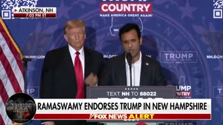 Vivek Ramaswamy Endorses Donald Trump for President in New Hampshire