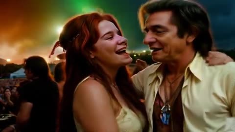 JANIS JOPLIN AND JOHNNY CASH PARTYING AT WOODSTOCK