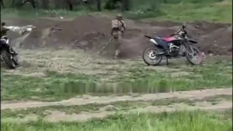 A team of Russians on motorcycles are preparing to go on the offensive.