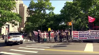 Supporters Cheer 'We Love Trump' As Motorcade Drives To Courthouse