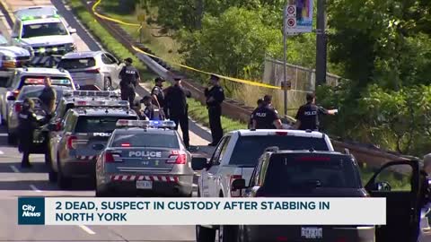 2 dead, suspect in custody after stabbing in North York