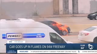Flames engulf car on SR-94