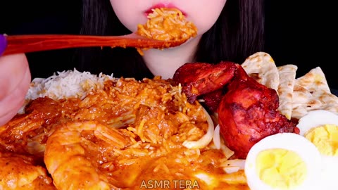 ASMR INDIAN CURRY LAMB MASALA, TANDOORI CHICKEN Mukbang Eating sounds