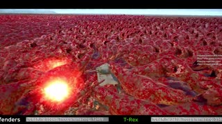 230,000 T-REX LANDING vs PENTAGONAL DEFENSIVE FORMATION - Ultimate Epic Battle Simulator 2 UEBS 2