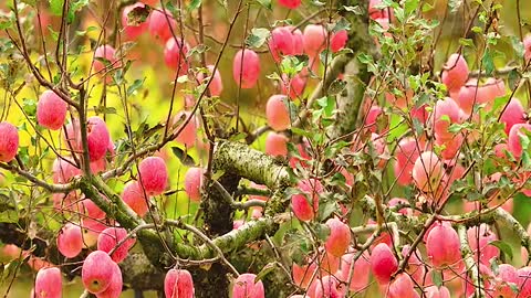 Spring flowers are blooming, the breeze is blowing, the flowers are blooming and smiling