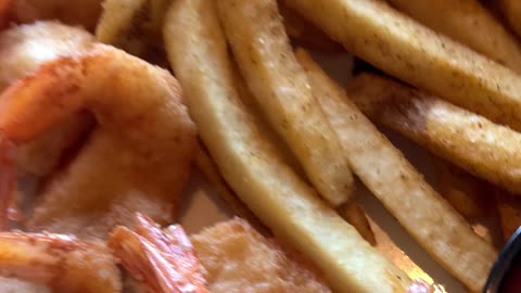 The Fried Shrimps And Fries Were Amazing At Red Lobster