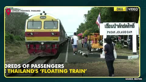 Impressive! Thailand's 'floating train' a big hit as dam waters rises