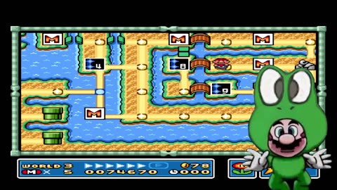 Live - Mario Plays In Frog Suit!! Mario Brothers 3 Water World & Big World!!