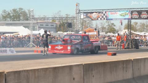 Fouled, the referee directs the car to reverse