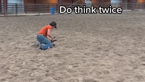 No one or animals were harmed in the video #goattying#fails#eatsht#horses#rodeo#goats#noonewashurt