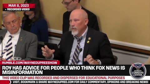 Rep. Roy Has Advice For People Who Think Fox News Is Misinformation