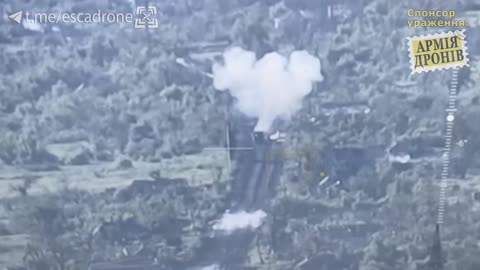 Ukrainian RPG Drone Smashes into the Back of Russian Transport