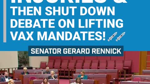 Senator Gerard Rennick Truths.😷💉☠⚰