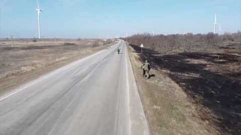 Ukraine war - Mine clearance of farmland in Kherson region.