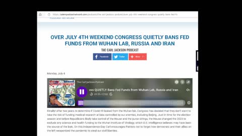 Congress Defunds the Wuhan Virology Institute