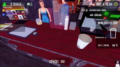Pixie's testing out full launch of Barista Simulator Part 4