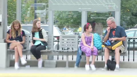 Two Bullies Ganged Up On This Little Girl In Purple. Now Watch What The Man Pulls Out Of His Bag…