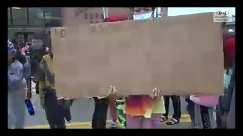 USA - Illegal African invaders protest in Maine demanding more free stuff.