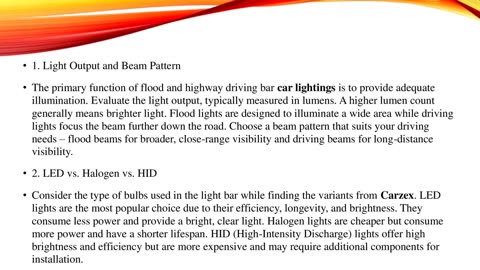 What to Look for Buying Flood Highway Driving Bar Car Lightings