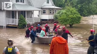 Elderly Man Rescued from Flooded Home in New York