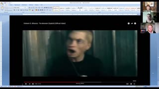 Eminem The Monster Music Video Decode, Psychiatric Setting, Metronome, Hypnotism, Words Implanted, Triangle Hand Sign + Behind Bars, Elton John, Drugs, Dark Times