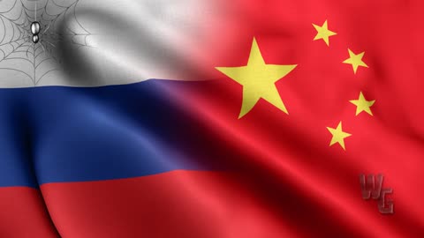 Russia China Flag Morph Background Loop