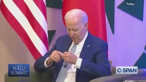 Joe Biden Needs His Cheat Sheet to Say Hello During NATO Conference