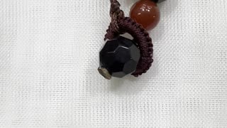 Handmade Unique 24” Necklace with Crystals, Carnelian, Tibetan Beads Pendant