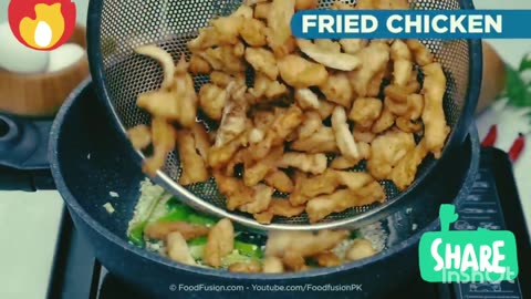 Chicken Chilli Dry with Fried Rice Recipe by Chaskaa