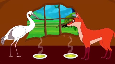 The selfish fox and stork/ moral story