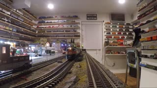 TrainCam - Milwaukee Road 2378 F3 freight and NYC 622 NW2 switcher - Part 2