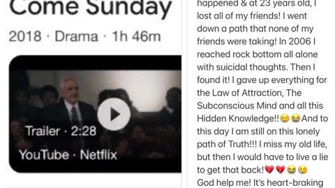 Netflix: "Come Sunday" -My story has to be told!!