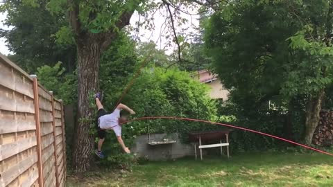 Guy Got Hurt Trying A Zipline In The Backyard