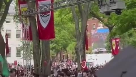 Harvard Students walk out of Commencement