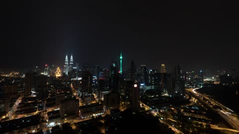 Lights across the city in Malaysia