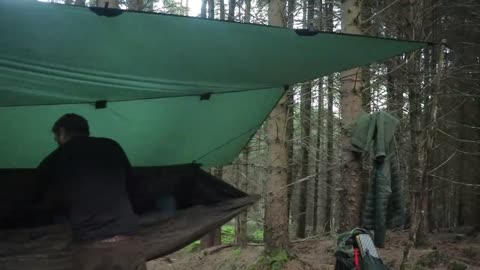 Solo Hammock Camping and Cast Iron Cooking | Bushcraft & Mushroom Foraging