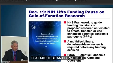 Fauci celebrates the lift on funding gain of function research.