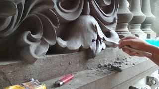 House Construction - Creative Workers Flower from sand and cement