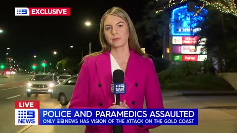 Video footage shows police, paramedics attacked on Gold Coast | 9 News Australia