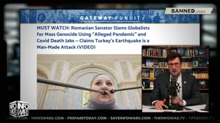 BREAKING MUST WATCH Romanian MP Ties Earthquake, Ukraine War, & Vaccine To US Depopulation Program.
