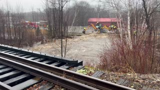 Backhoes Help Flooding In New Hampshire