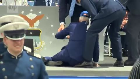 Biden falls at Air Force academy graduations ceremony