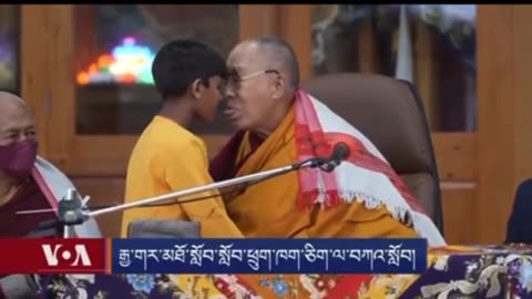 Dalai Lama Tells Young Boy to Suck His Tongue - Sick People