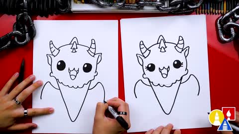 How To Draw An Ice Cream Dragon For Halloween