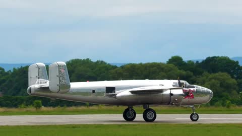 North American B-25 Mitchell _ Pardubice Airshow 2022 _ 4K
