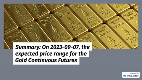 Gold Expected Price Range for 9-7-23