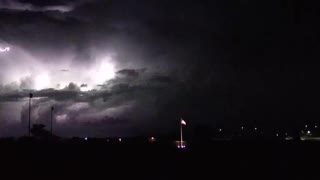 INCREDIBLE LIGHTNING Storm Over American Flag!