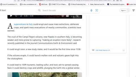 Italian Supervolcano is in danger of eruption