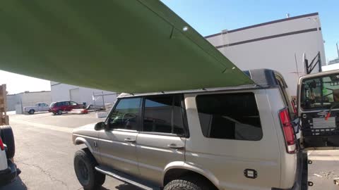 Harbor Freight Canvas Awning for my Land Rover Discovery 2